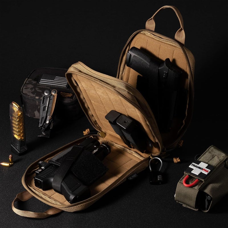 CLTAC Small Soft Pistol Case Compact Tactical Modular Handgun Pack for Firearm Gun Shooting Hunting w/Holster and Mag Holder - Image 2